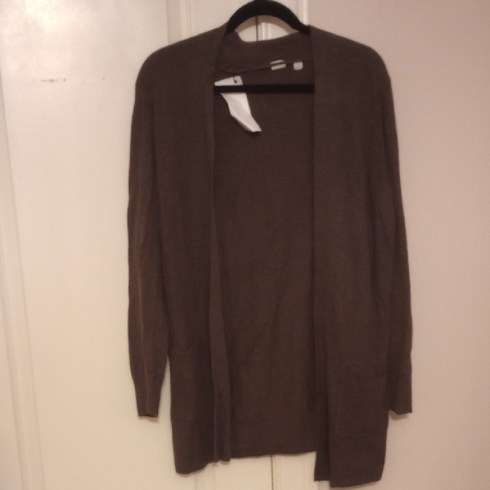 Women's Brown Open Front Cardigan